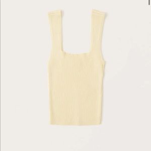 NWT - Abercrombie & Fitch Elevated Ribbed Squareneck Tank Top Shirt!